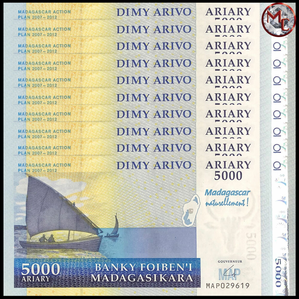 Madagascar - 5000 Ariary 2007 - Pick- 94 - COMMEMORATIVE - Set 10 PCS
