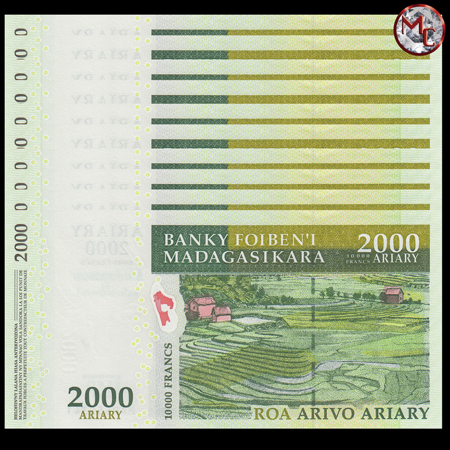 Madagascar - 2000 Ariary 2007 - Pick- 93 - COMMEMORATIVE - Set 10 PCS
