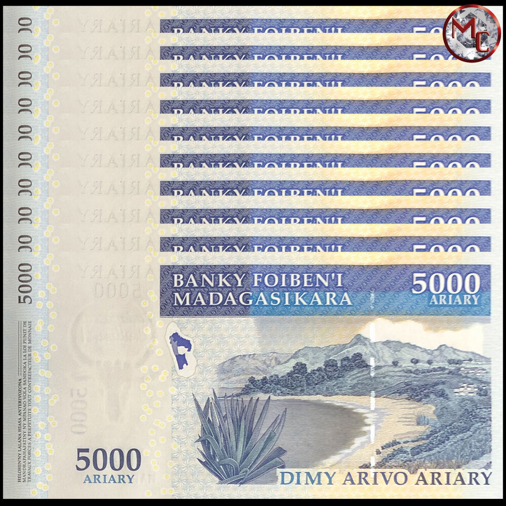 Madagascar - 5000 Ariary 2007 - Pick- 94 - COMMEMORATIVE - Set 10 PCS