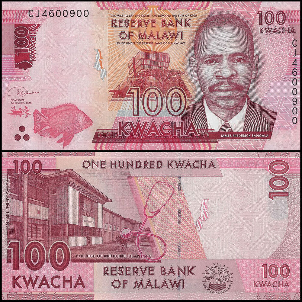 Malawi -  100 Kwacha 2020 - Pick # 65e - Bundle 100 PCS