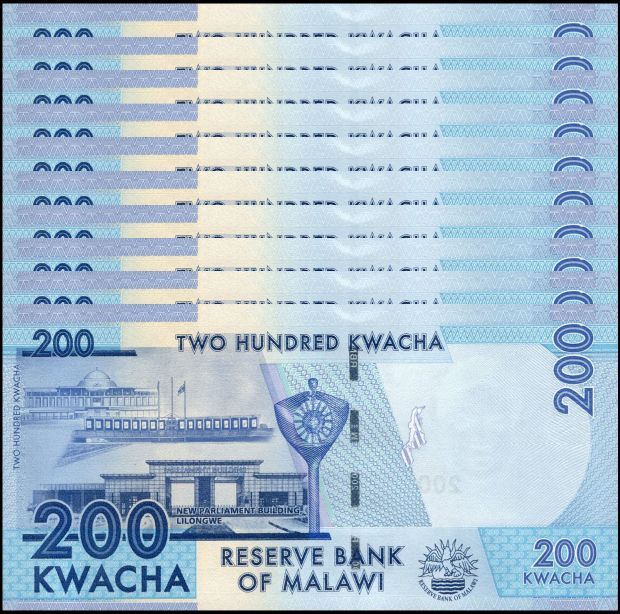 Malawi - 200 Kwacha 2021 - Pick- 65Af / B160e - Set 10 PCS