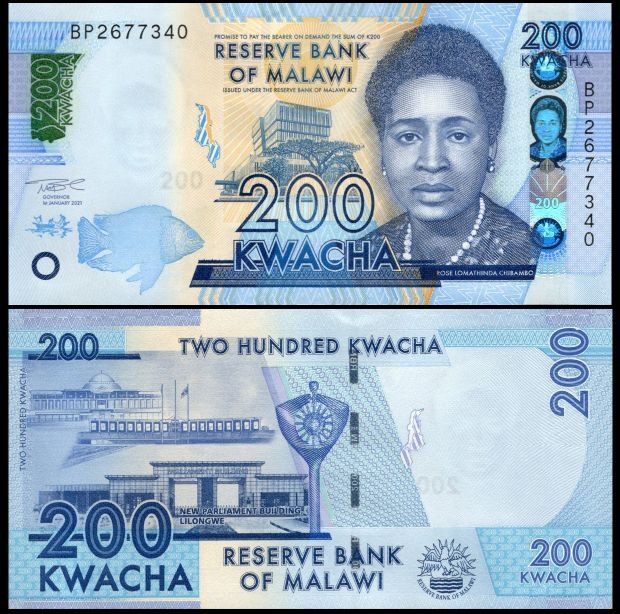 Malawi - 200 Kwacha 2021 - Pick- 65Af / B160e - Set 10 PCS