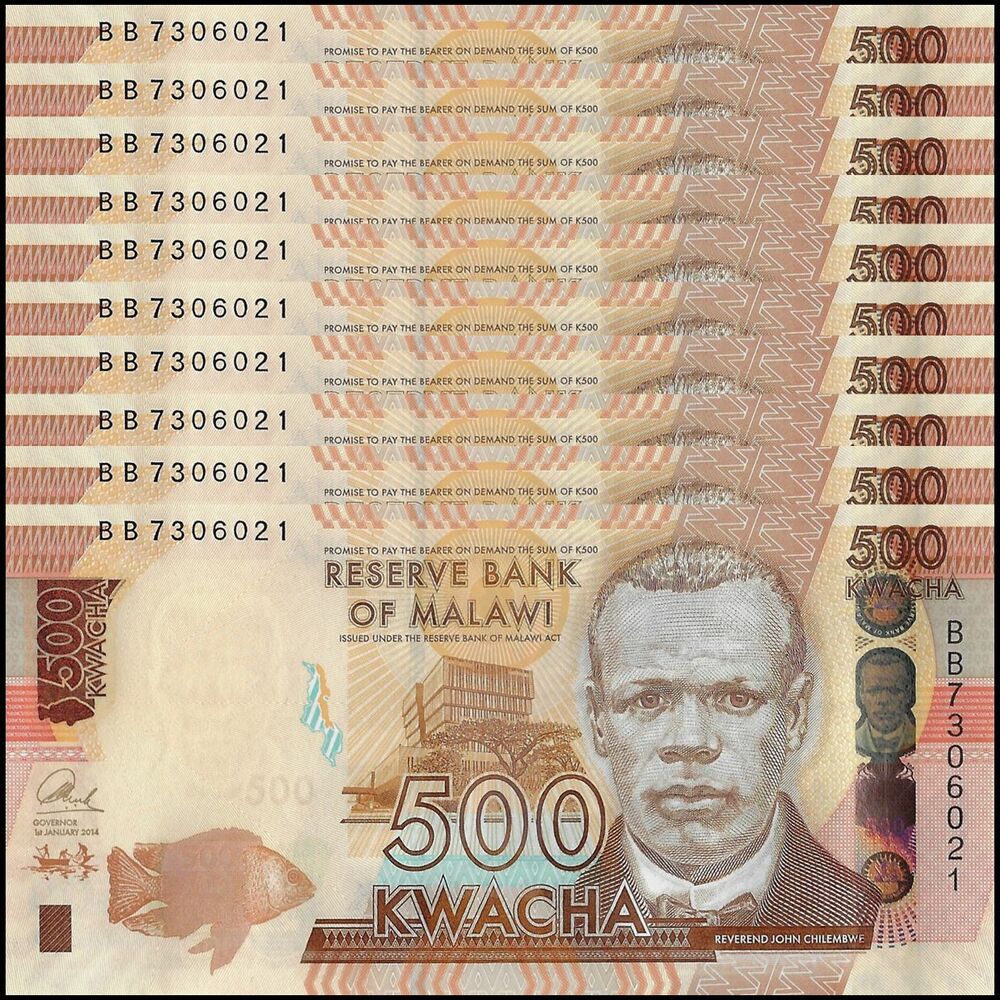 Malawi - 500 Kwacha 2014 - Pick- 66 / B161a - Set 10 PCS