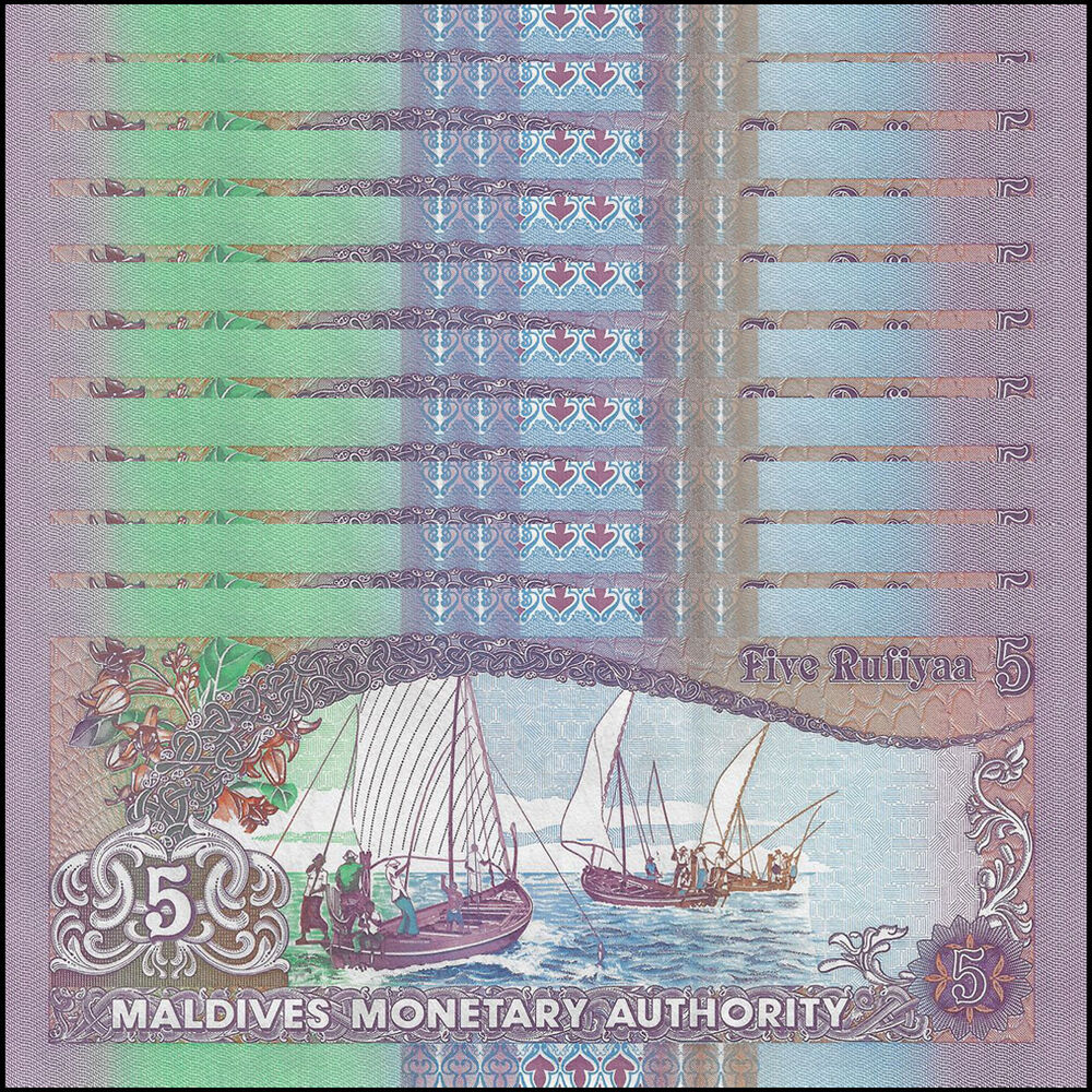 Maldives - 5 Rufiyaa 2011 - Pick- 18e - Set 10 PCS