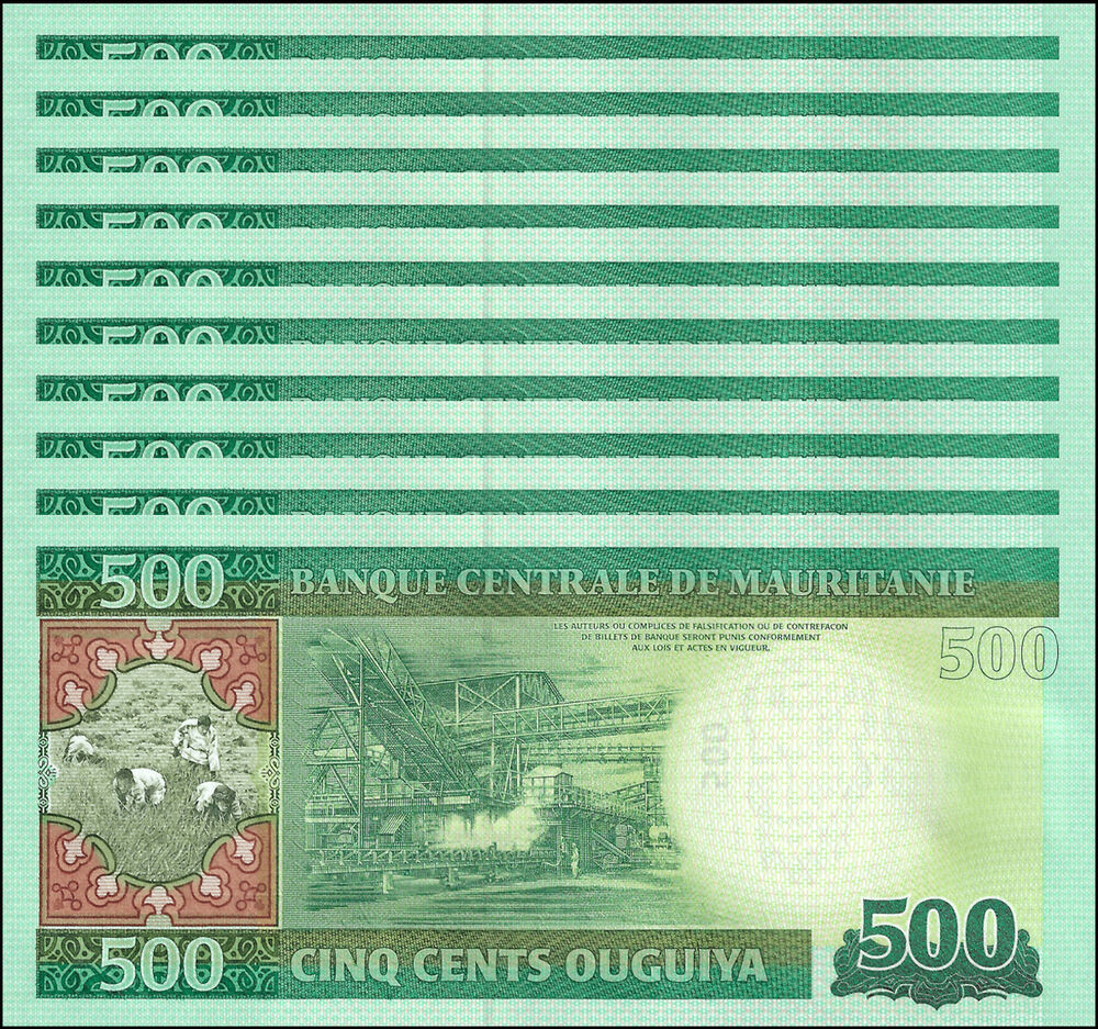 Mauritania - 500 Ouguiya 2013 - Pick- 18 - Set 10 PCS