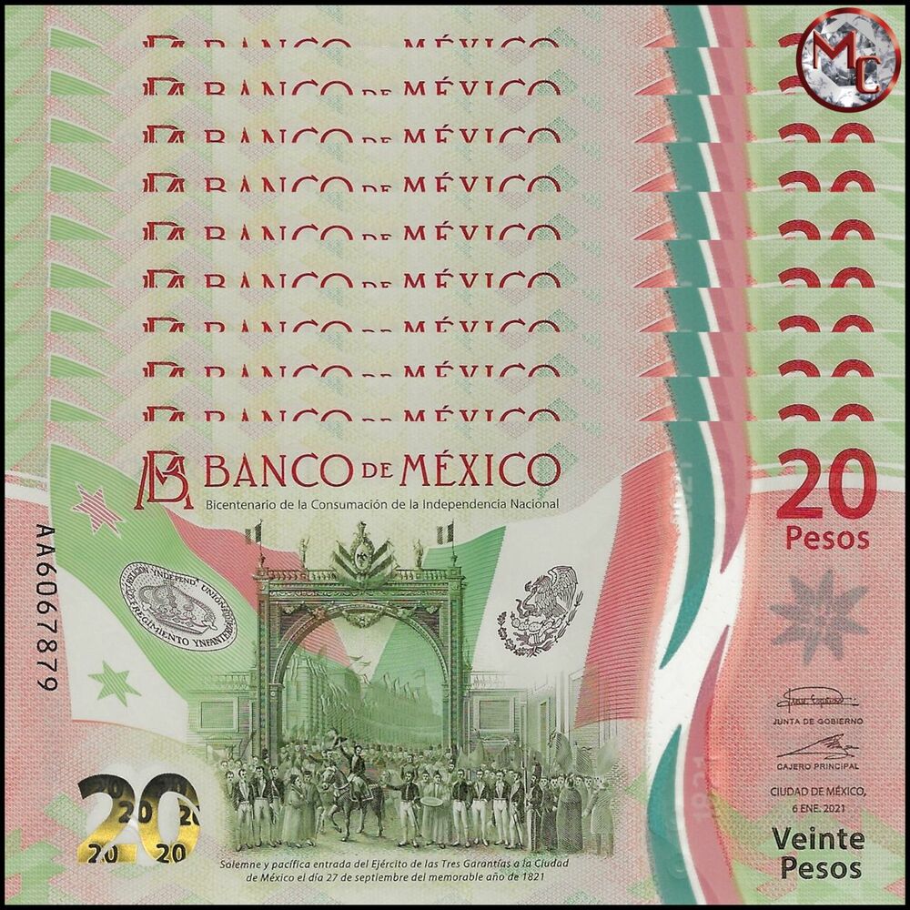 Mexico - 20 Pesos 2021 - Pick- NEW / B726 - COMMEMORATIVE - Set 10 PCS