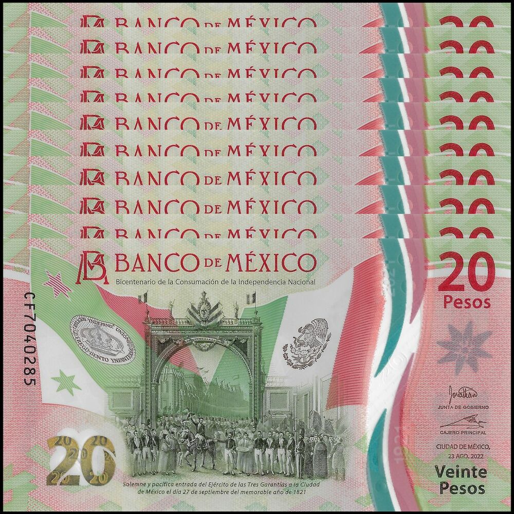 Mexico - 20 Pesos 2022 - Pick- NEW / B726g - COMMEMORATIVE - Set 10 PCS
