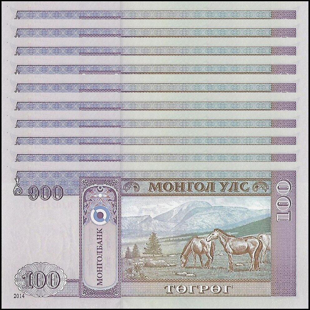 Mongolia - 100 Tugrik 2014 - Pick- 65c / B422c - Set 10 PCS