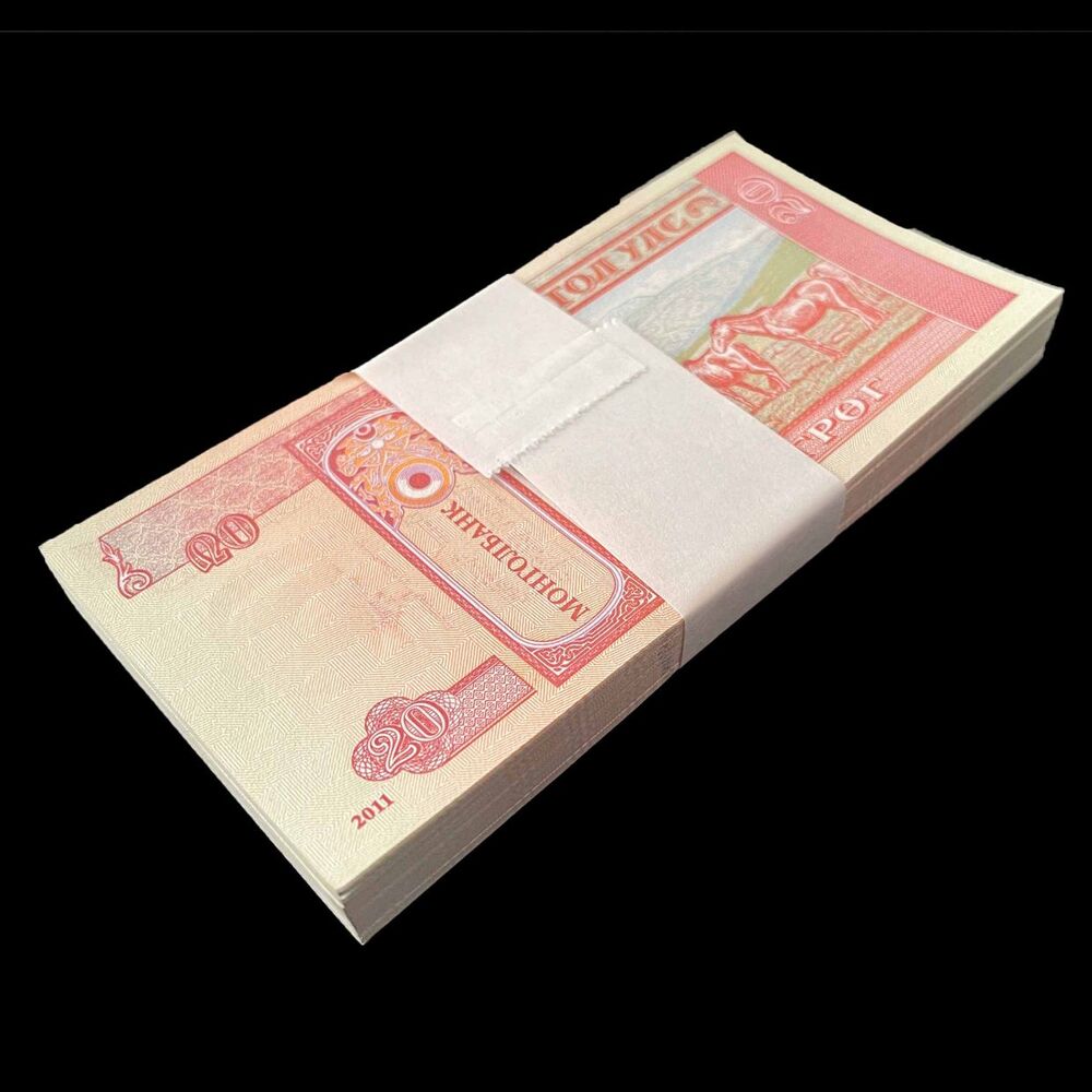 Mongolia - 20 Tugrik 2011 - Pick- 63f / B431b - Bundle 100 PCS