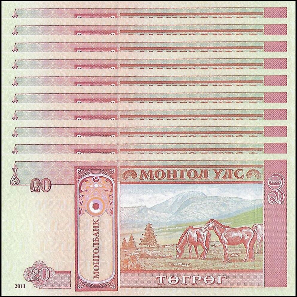 Mongolia - 20 Tugrik 2011 - Pick- 63f / B431b - Set 10 PCS