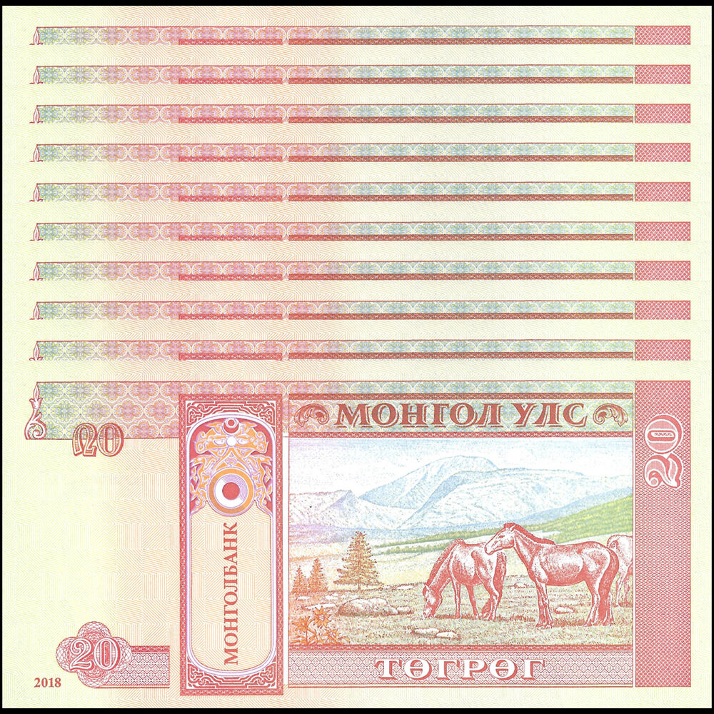 Mongolia - 20 Tugrik 2018 - Pick- 63f / B431f - Set 10 PCS