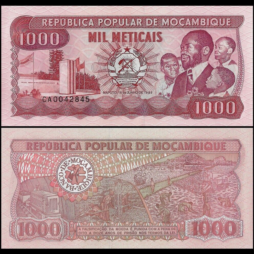 Mozambique - 1000 Meticais 1989 - Pick- 132c / B217c - Set 10 PCS