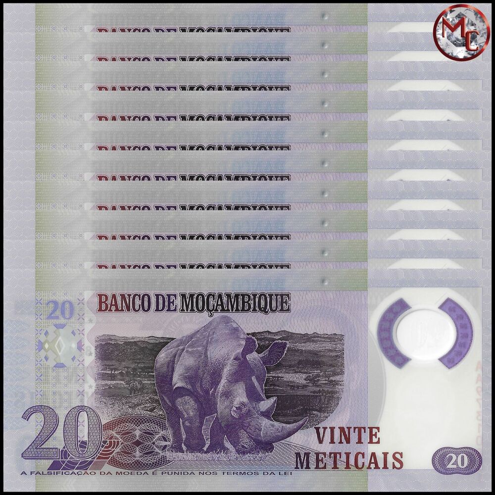 Mozambique - 20 Meticais 2011 - Pick- 149a / B234a - Set 10 PCS - 