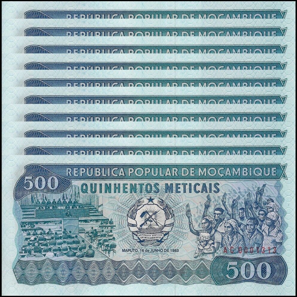 Mozambique - 500 Meticais 1983 - Pick- 131a / B216a - Set 10 PCS