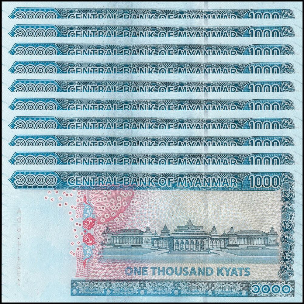 Myanmar - 1000 Kyats 2019 - Pick- NEW / B119 - Set 10 PCS
