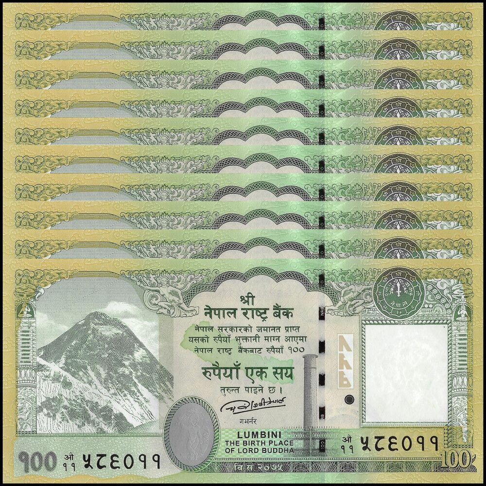 Nepal - 100 Rupees 2019 - Pick- NEW / B291b - Set 10 PCS