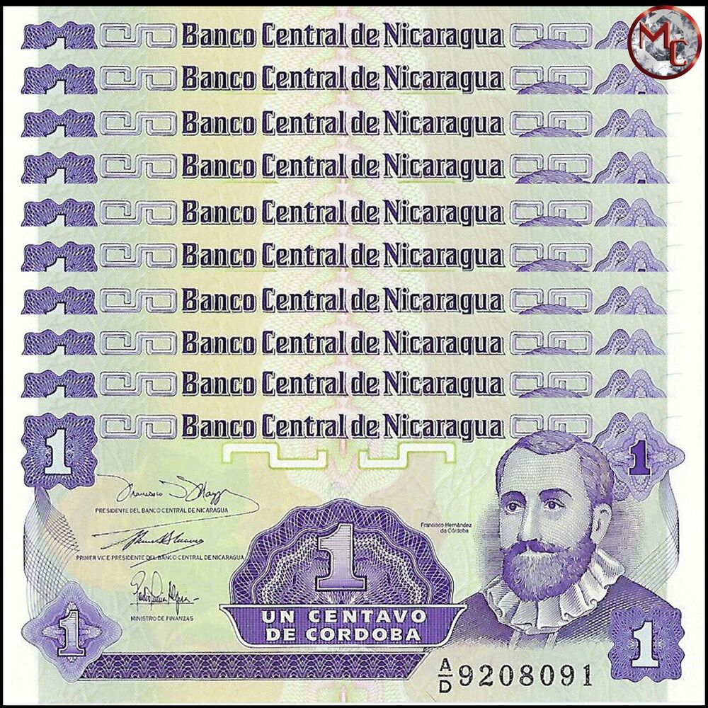 Nicaragua -  1 Centavo 1991 - Pick # 167 - Set 10 PCS