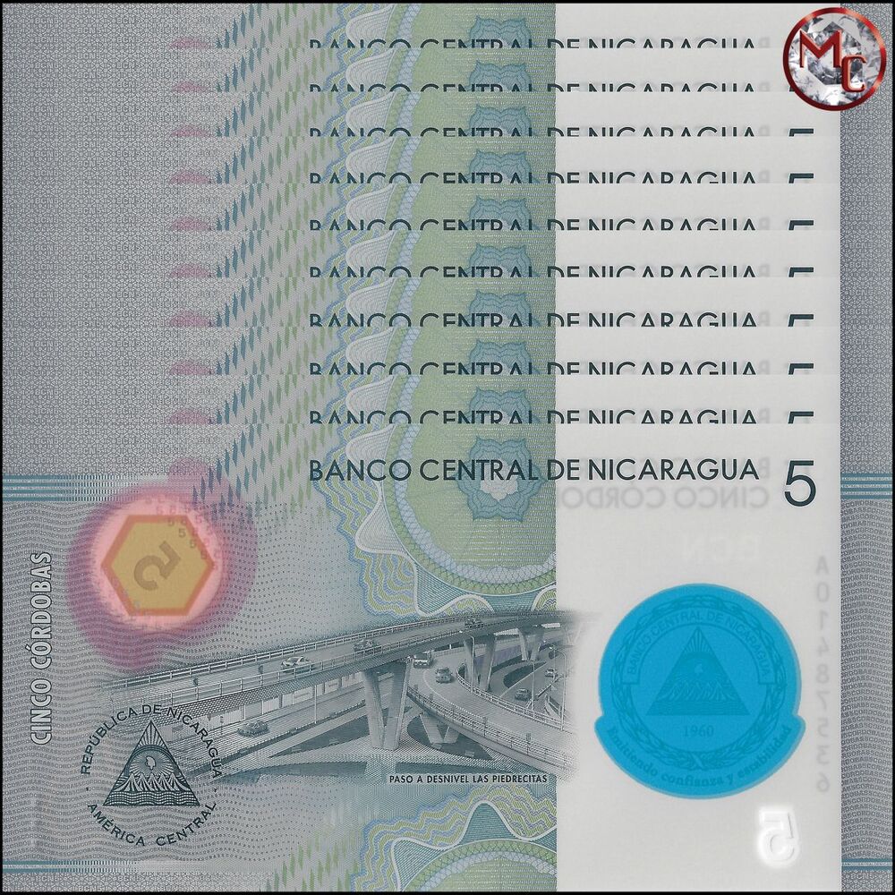 Nicaragua -  5 Cordobas 2019 - Pick # 219a - COMMEMORATIVE - Set 10 PCS