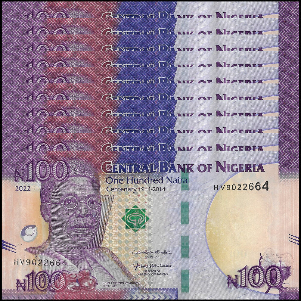 Nigeria - 100 Naira 2022 - Pick- NEW / B238d - Set 10 PCS