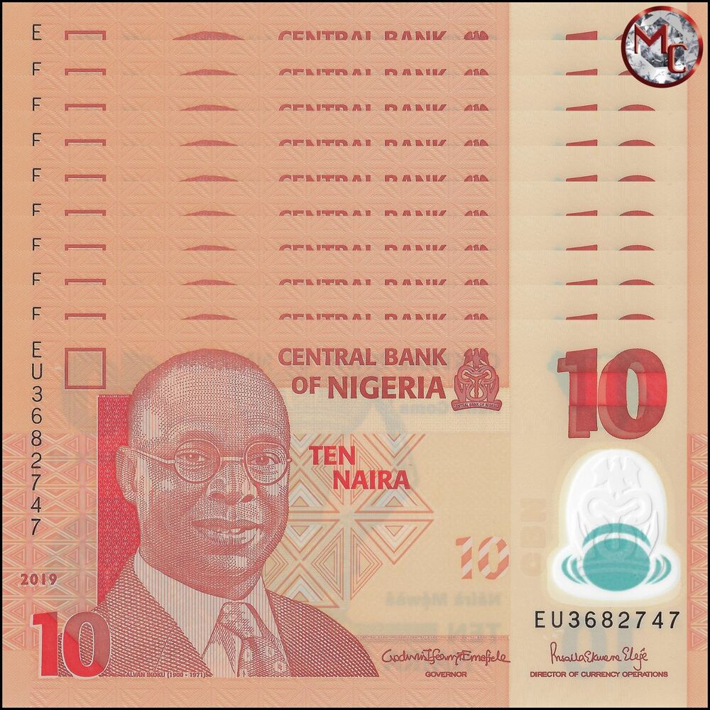 Nigeria - 10 Naira 2019 - Pick- NEW / B235o - Set 10 PCS