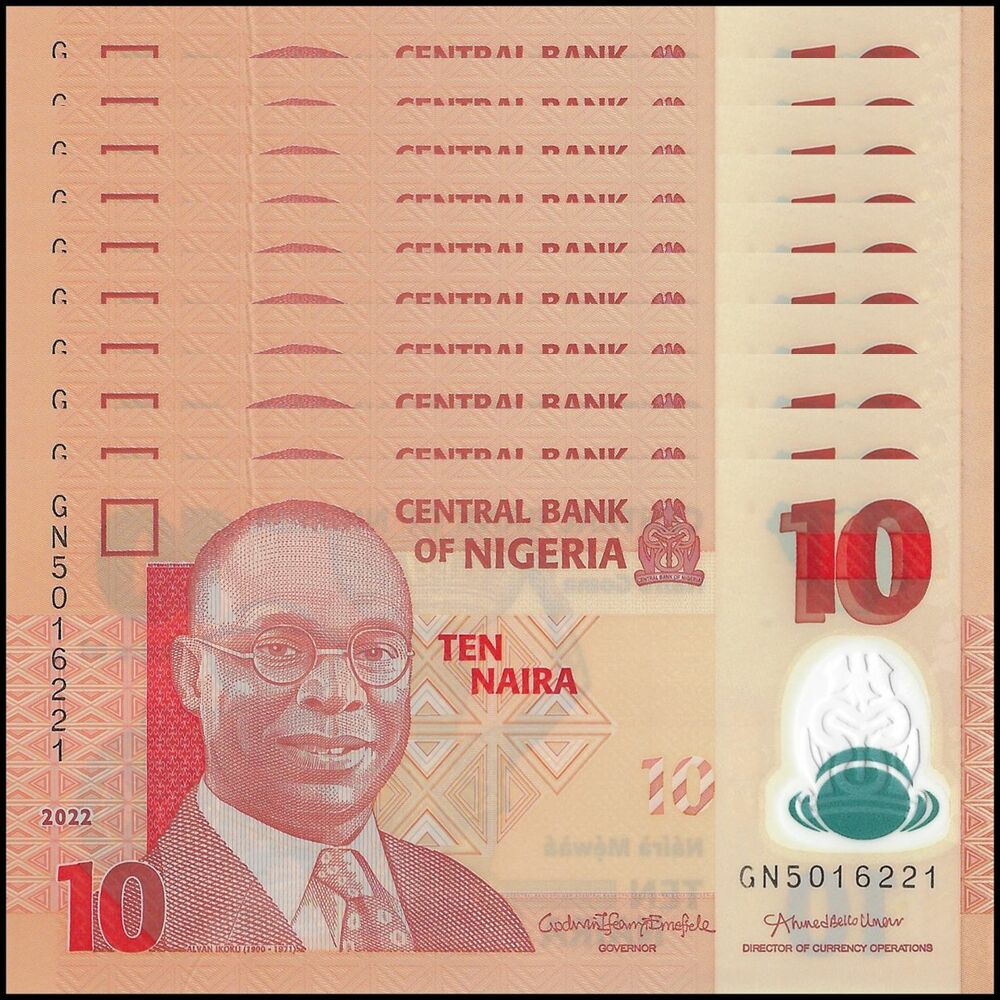Nigeria - 10 Naira 2022 - Pick- NEW / B235r - Set 10 PCS