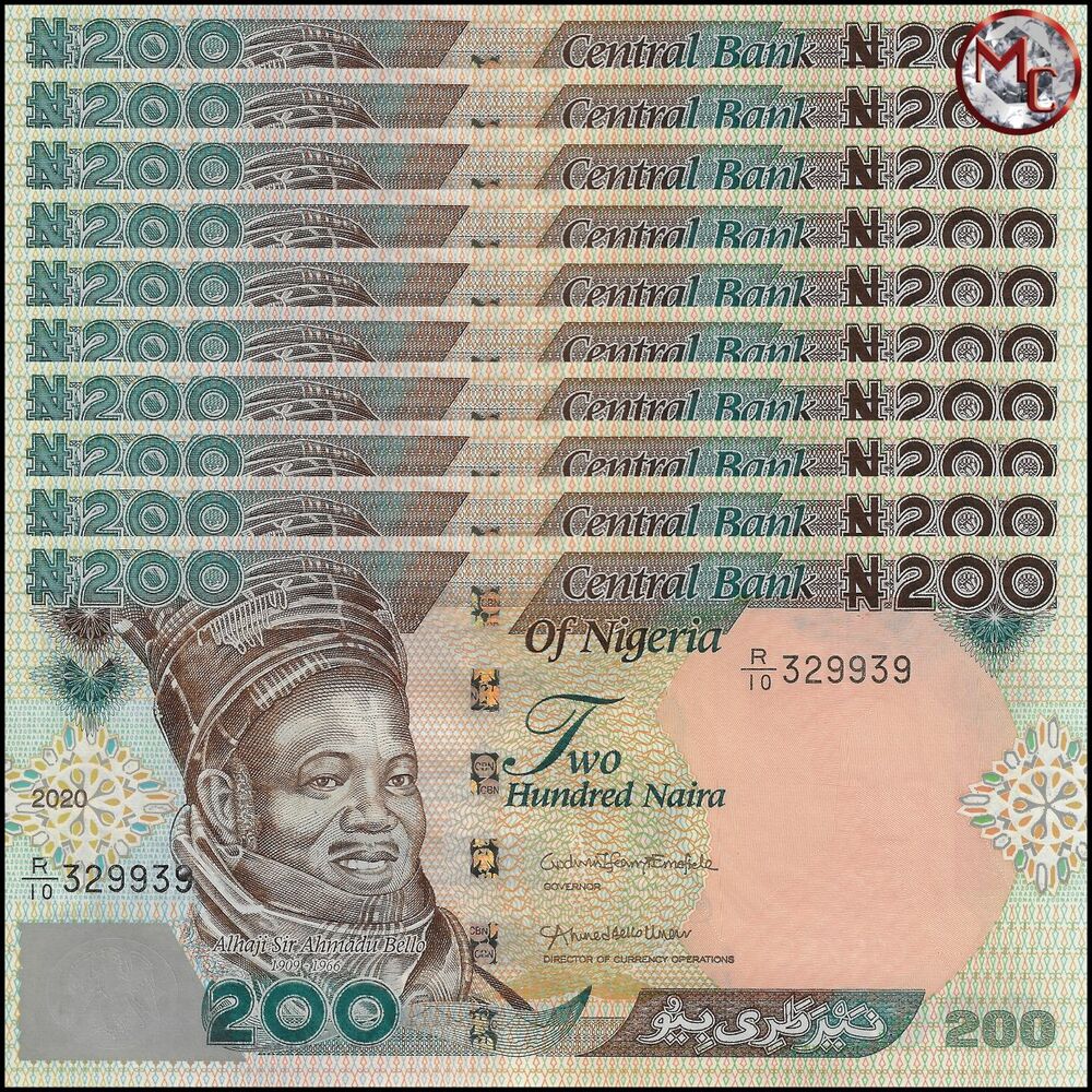 Nigeria - 200 Naira 2020 - Pick- NEW / B227z - Set 10 PCS