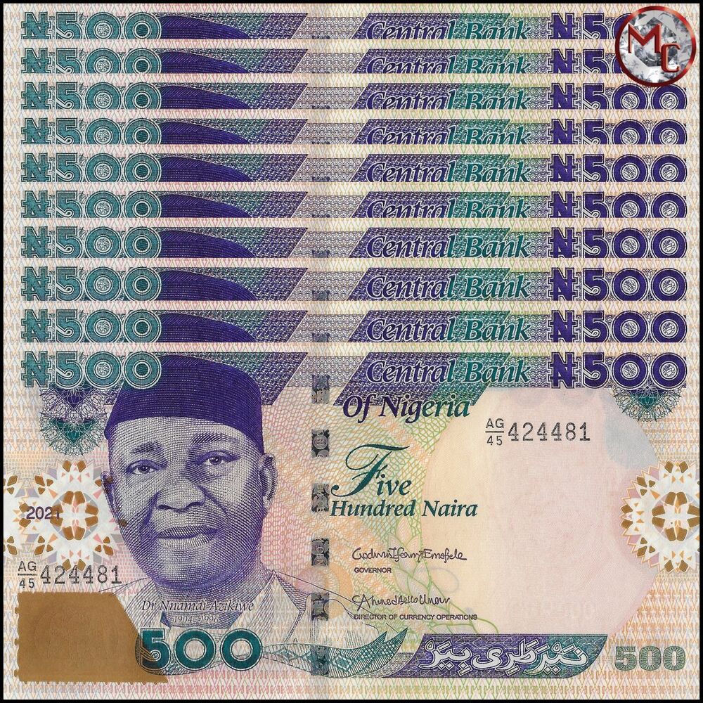 Nigeria - 500 Naira 2021 - Pick- NEW / B228x - Set 10 PCS