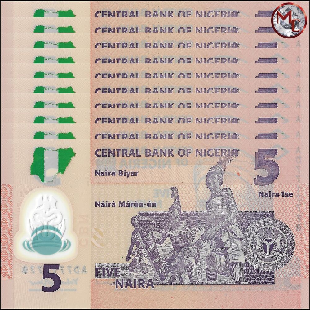 Nigeria - 5 Naira 2013 - Pick- 38d / B234e - Set 10 PCS