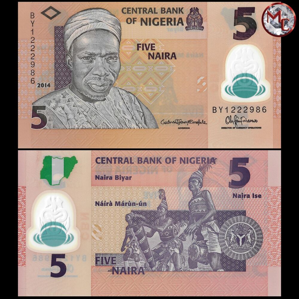 Nigeria - 5 Naira 2014 - Pick- 38e / B234f - Set 10 PCS