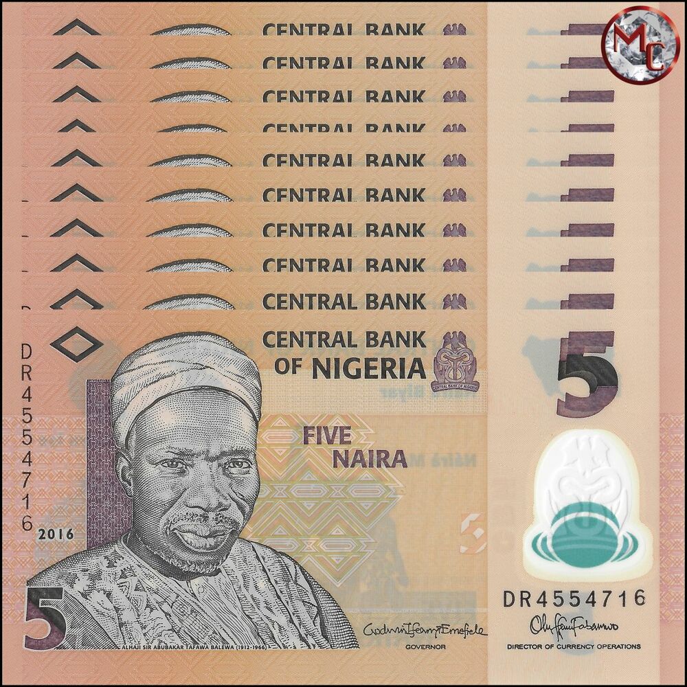 Nigeria - 5 Naira 2016 - Pick- 38g / B234h - Set 10 PCS