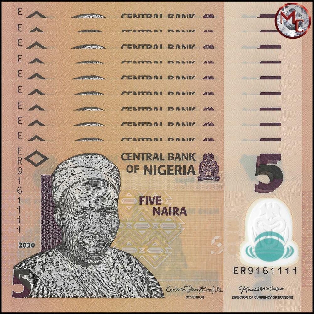 Nigeria - 5 Naira 2020 - Pick- NEW / B234L - Set 10 PCS