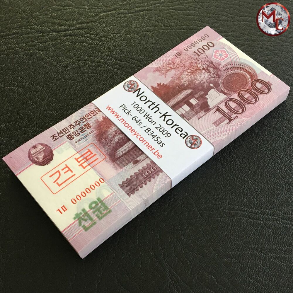 North Korea - 1000 Won 2009 - Pick- 64s / B345as - Bundle 100 PCS