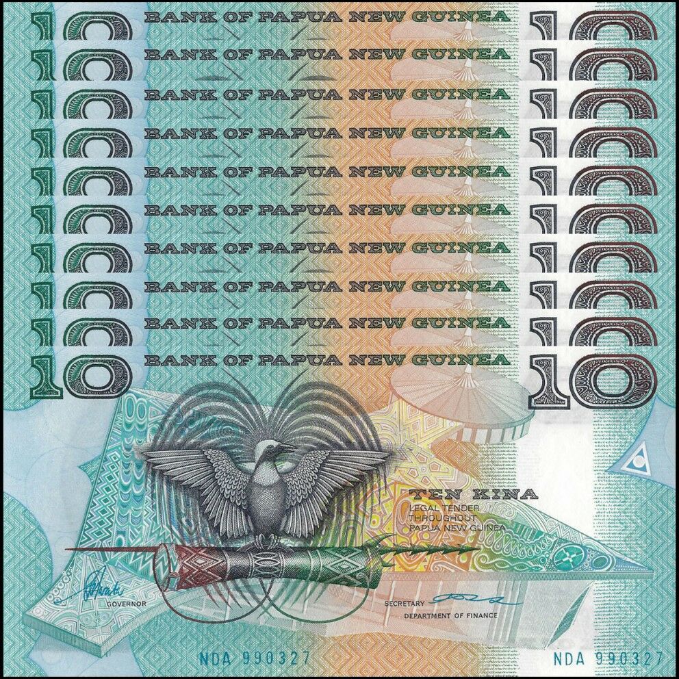Papua New Guinea - 10 Kina 1985 - Pick- 9c / B110c - Set 10 PCS