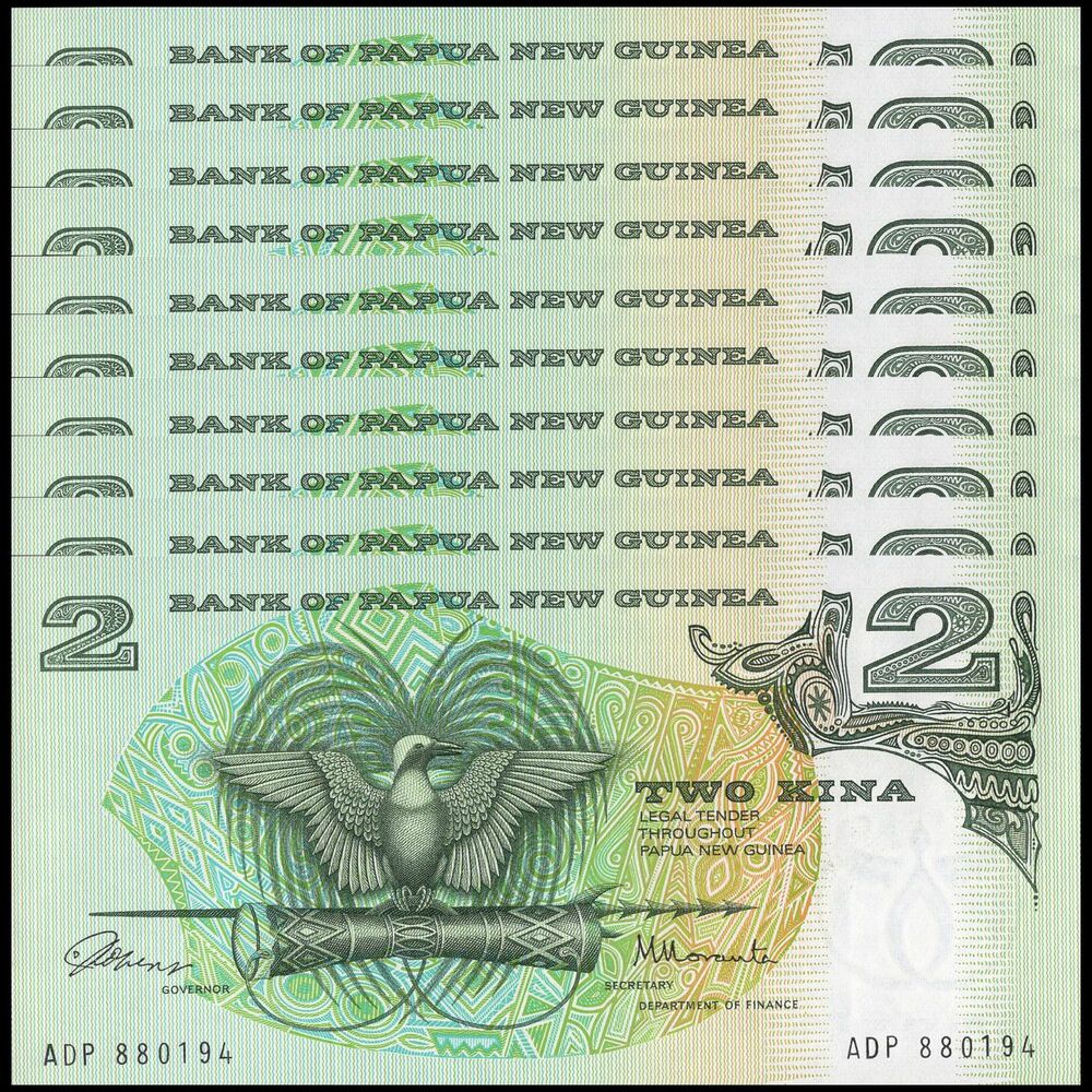 Papua New Guinea - 2 Kina 1981 - Pick- 5a / B104a - Set 10 PCS