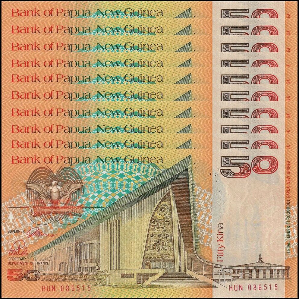 Papua New Guinea - 50 Kina 1988 - Pick- 11 / B112 - Set 10 PCS