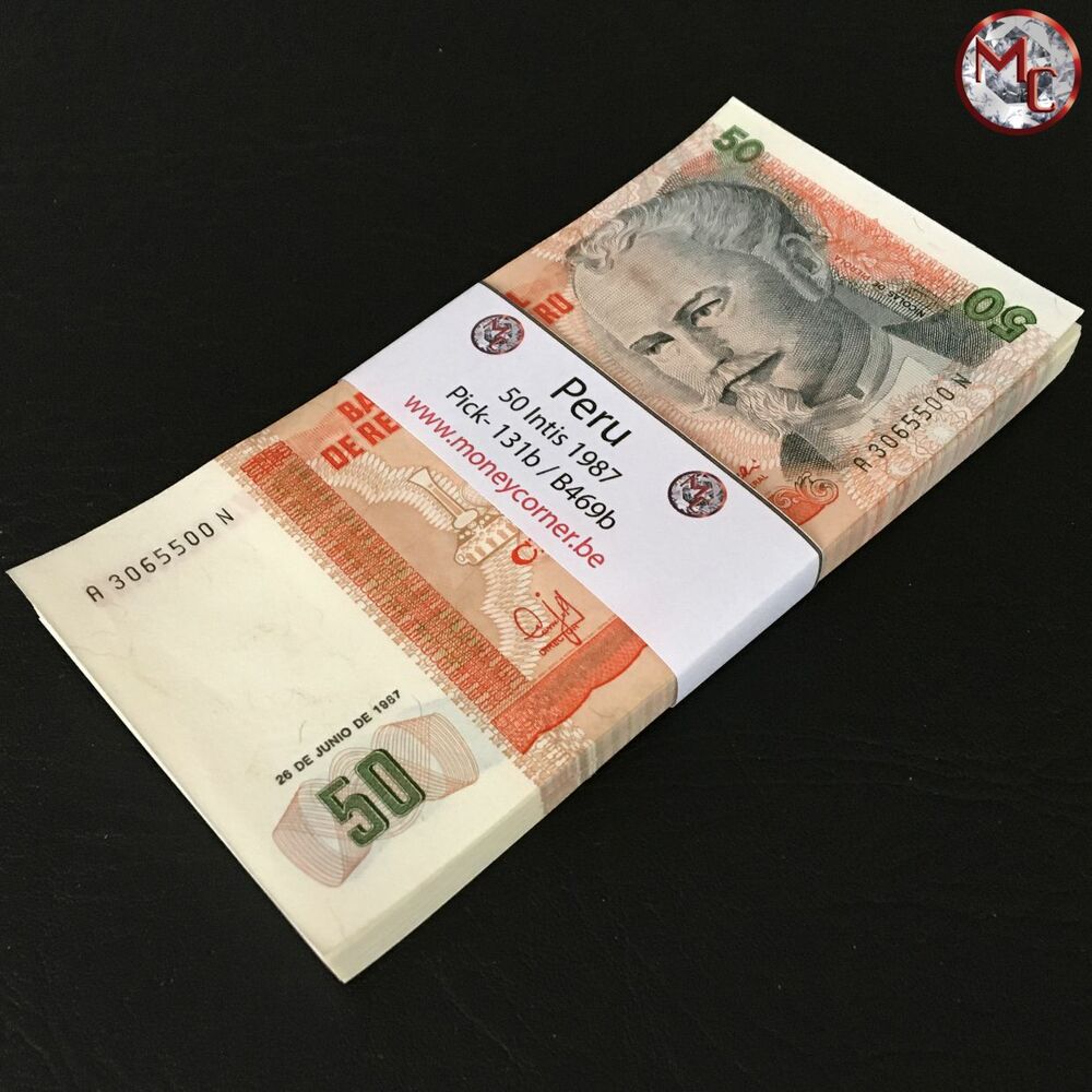 Peru - 50 Intis 1987 - Pick- 131b / B459b - Bundle 100 PCS