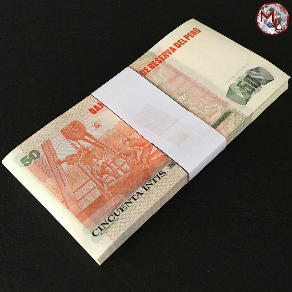 Peru - 50 Intis 1987 - Pick- 131b / B459b - Bundle 100 PCS