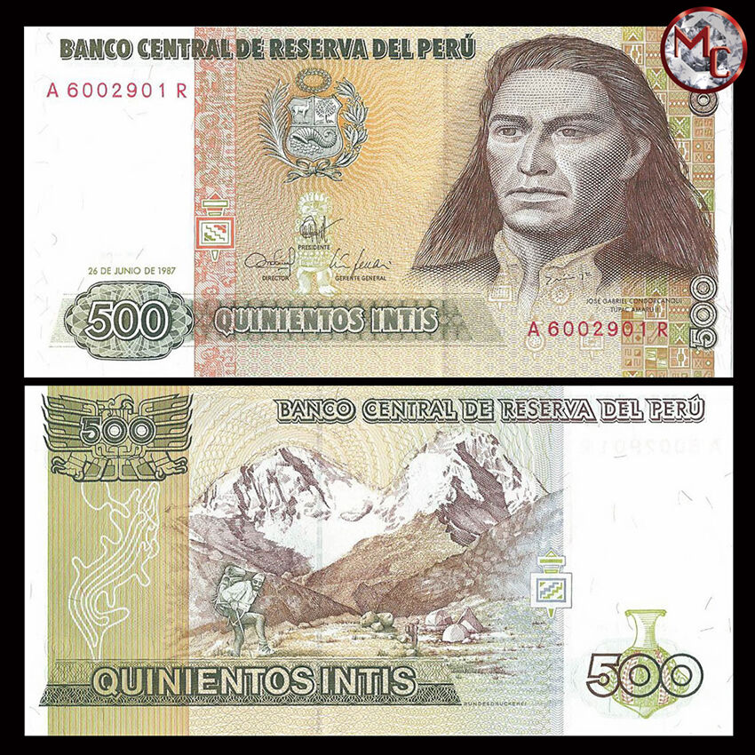 Peru - 500 Intis 1987 - Pick- 134 - Set 10 PCS