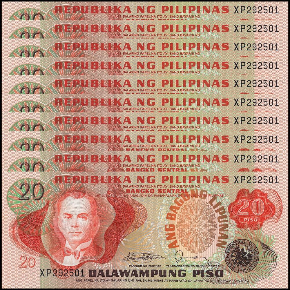Philippines - 20 Piso 1978 - Pick- 162 / B1021c - Set 10 PCS