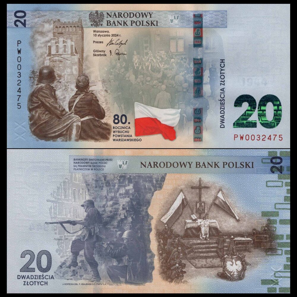 Poland -  20 Zlotych 2024 - Pick #198a - COMMEMORATIVE - Set 10 PCS