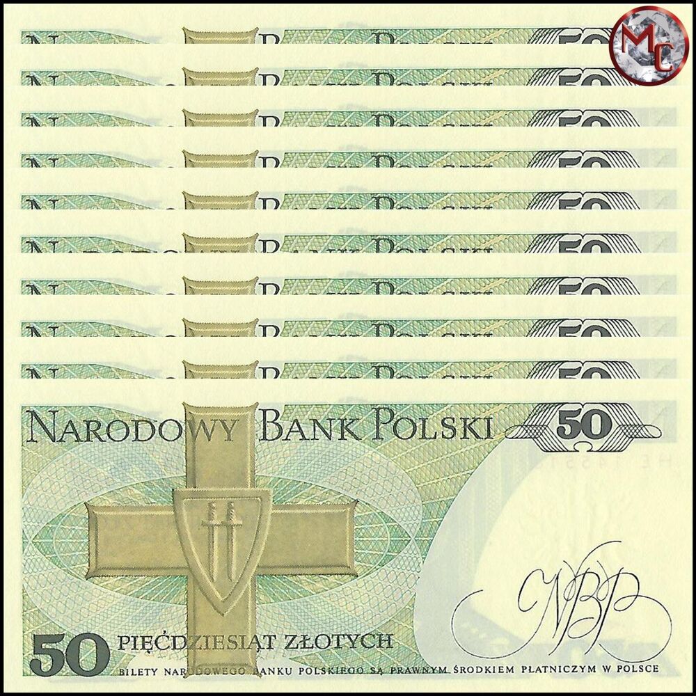Poland - 50 Zlotych 1988 - Pick- 142c / B834e - Set 10 PSC