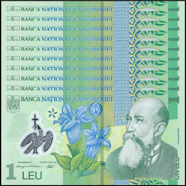 Romania - 1 Leu 2023 - Pick- 117o / B286e - Set 10 PCS