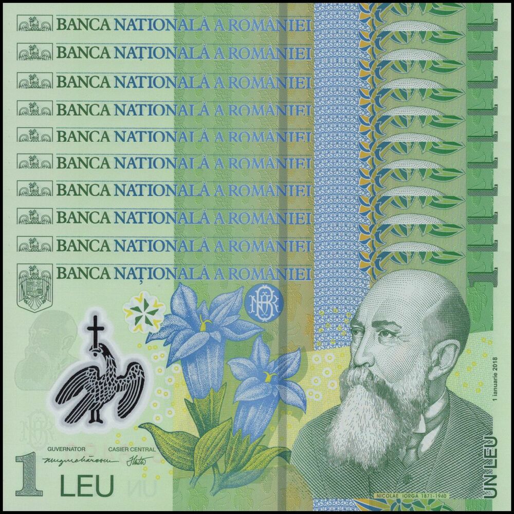 Romania - 1 Leu 2022 - Pick- 117n / B286d - Set 10 PCS