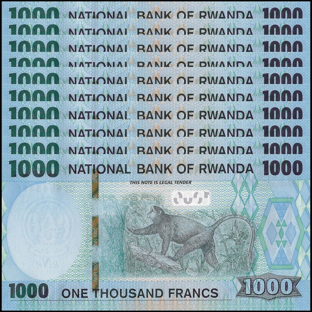 Rwanda - 1000 Francs 2019 - Pick # 39b - Set 10 PCS