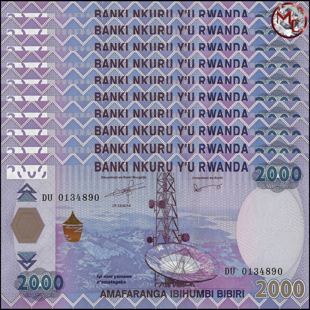 Rwanda - 2000 Francs 2014 - Pick- 40 / B139 - Set 10 PCS