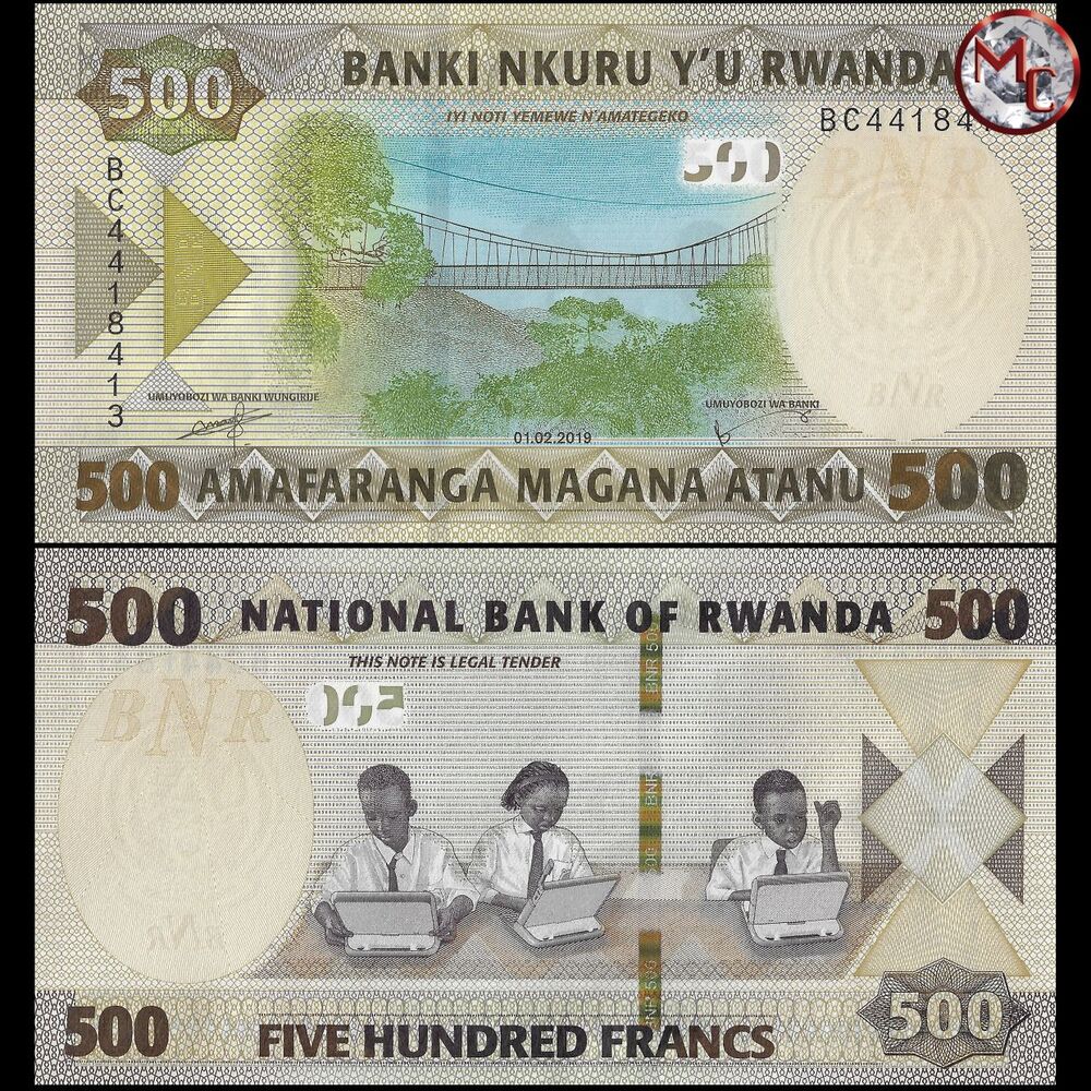 Rwanda - 500 Francs 2019 - Pick- NEW / B141 - Set 10 PCS