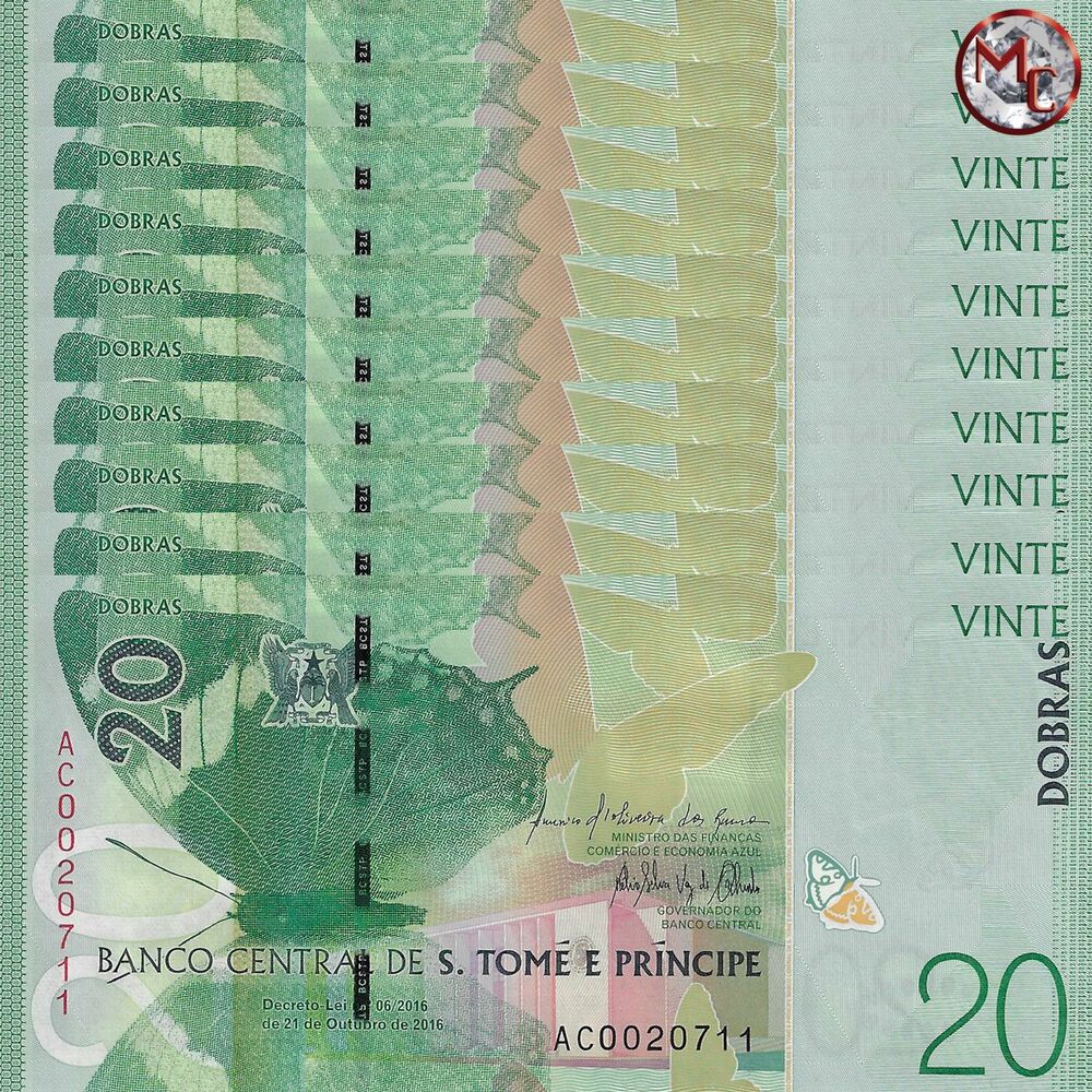 Saint Thomas and Prince - 20 Dobras 2016 - Pick- 72 / B310 - Set 10 PCS