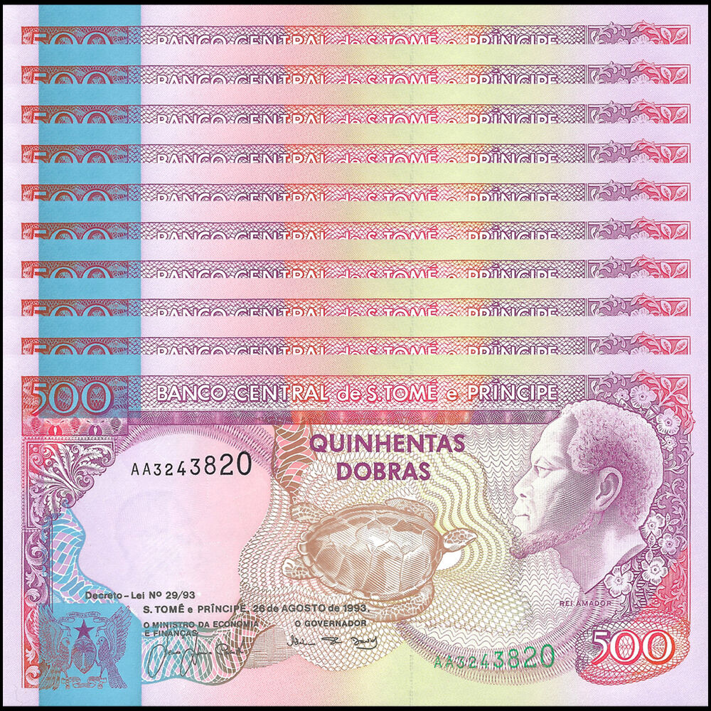 Saint Thomas and Prince - 500 Dobras 1993 - Pick- 63 / B301 - Set 10 PCS