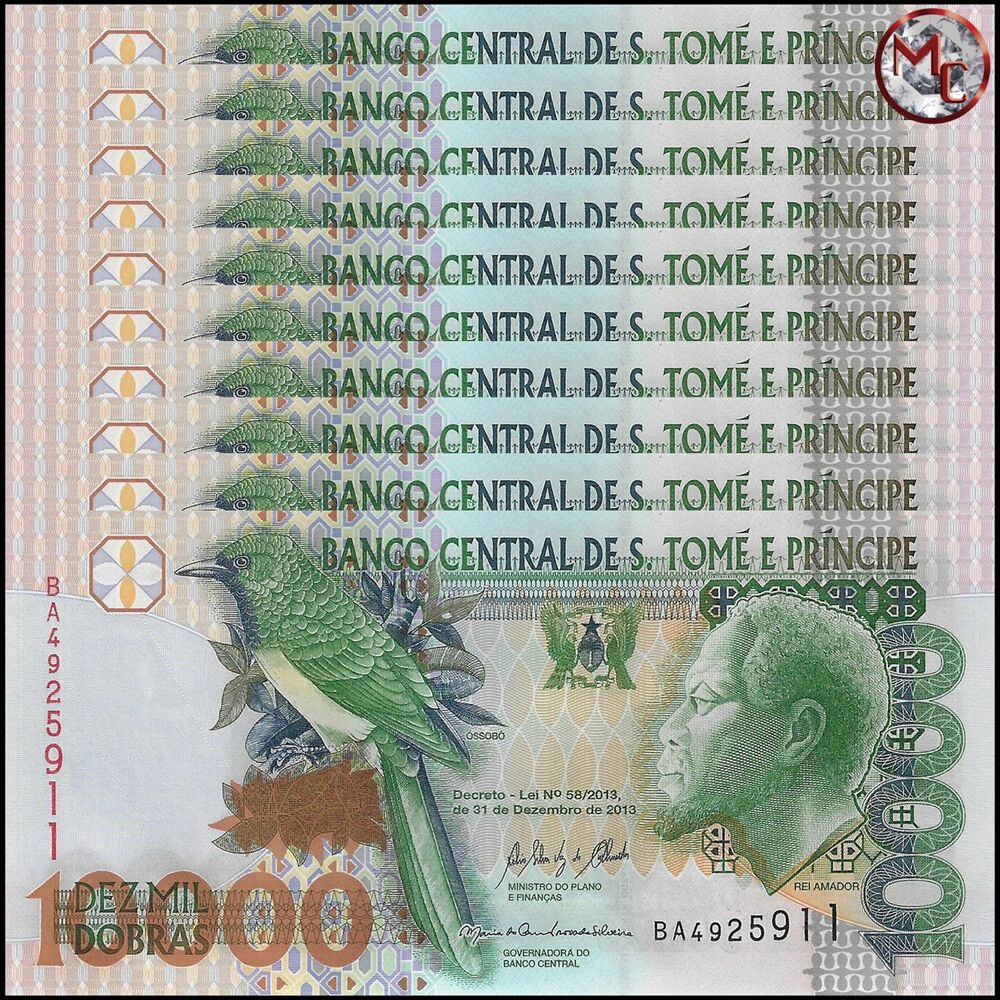 Saint Thomas and Prince - 10.000 Dobras 2013 - Pick- 66d / B304d - Set 10 PCS