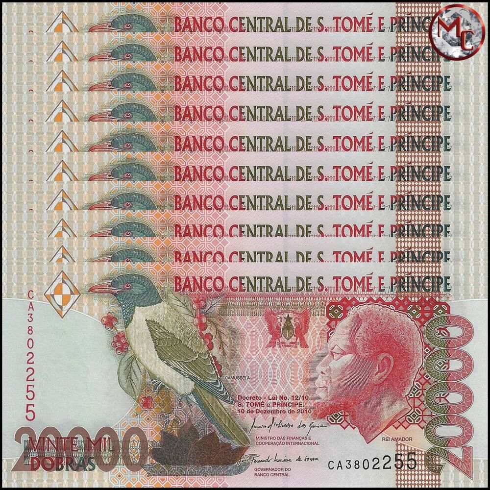 Saint Thomas and Prince - 20.000 Dobras 2010 - Pick- 67d / B305d - Set 10 PCS